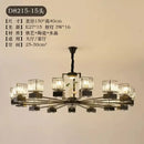 Modern black and gold crystal dining room chandelier with vine design