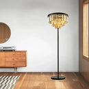 Modern black and gold crystal floor lamp for living room decor