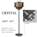 Modern black and gold crystal floor lamp for living room decor