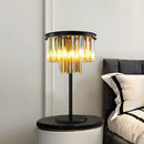Modern black and gold crystal floor lamp for living room decor