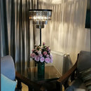 Modern black and gold crystal floor lamp for living room decor