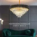 Modern black and gold crystal led pendant chandelier dining room