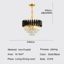 Modern black and gold crystal led pendant chandelier dining room