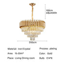 Modern black and gold crystal pendant chandelier dining room light