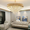 Modern black and gold crystal pendant chandelier dining room light