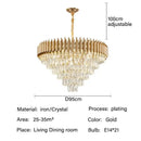 Modern black and gold crystal pendant chandelier dining room light