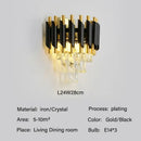 Modern black and gold crystal pendant chandelier dining room light