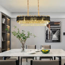 Modern black and gold crystal pendant chandelier dining room light