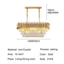 Modern black and gold crystal pendant chandelier dining room light