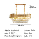 Modern black and gold crystal pendant chandelier dining room light