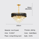 Modern black and gold crystal pendant chandelier dining room light