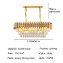 Modern black and gold crystal pendant chandelier dining room light