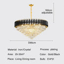 Modern black and gold crystal pendant chandelier dining room light