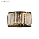 Modern black and gold crystal wall lamp – bedroom light fixture