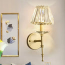 Modern black and gold crystal wall light living room e12 fixture