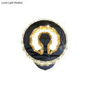 Modern black and gold crystal wall sconce bedroom warm white light