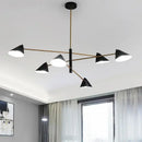 Modern black and gold decorbites cone shade chandelier dining room