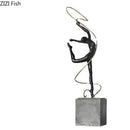 Modern black and gold decorbites gymnast figures living room sculpture
