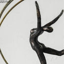Modern black and gold decorbites gymnast figures living room sculpture