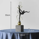 Modern black and gold decorbites gymnast figures living room sculpture