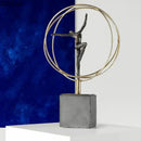 Modern black and gold decorbites gymnast figures living room sculpture