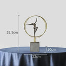 Modern black and gold decorbites gymnast figures living room sculpture