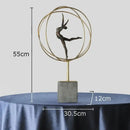 Modern black and gold decorbites gymnast figures living room sculpture