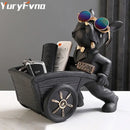 Modern black and gold dog statue resin art study figurine