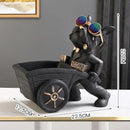Modern black and gold dog statue resin art study figurine