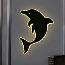 Modern black and gold dolphin crystal wall sconce bedroom light