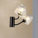 Modern black and gold faceted glass wall sconce stairway light