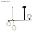 Modern black and gold glass ball island chandelier dining room light