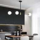 Modern black and gold glass ball pendant chandelier dining room