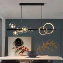 Modern black and gold glass ball pendant chandelier kitchen light