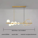 Modern black and gold glass ball pendant chandelier kitchen light