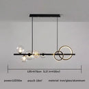 Modern black and gold glass ball pendant chandelier kitchen light