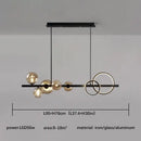 Modern black and gold glass ball pendant chandelier kitchen light