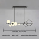 Modern black and gold glass ball pendant chandelier kitchen light