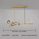 Modern black and gold glass ball pendant chandelier kitchen light