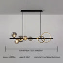 Modern black and gold glass ball pendant chandelier kitchen light