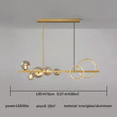 Modern black and gold glass ball pendant chandelier kitchen light