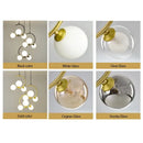 Modern black and gold glass ball pendant light for living room