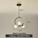 Modern black and gold glass ball pendant light for living room