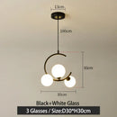 Modern black and gold glass ball pendant light for living room