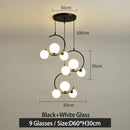 Modern black and gold glass ball pendant light for living room