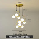Modern black and gold glass ball pendant light for living room