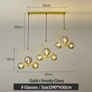 Modern black and gold glass ball pendant light for living room