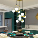 Modern black and gold glass ball pendant light for living room