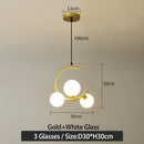Modern black and gold glass ball pendant light for living room