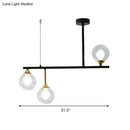 Modern black and gold globe pendant light for dining room